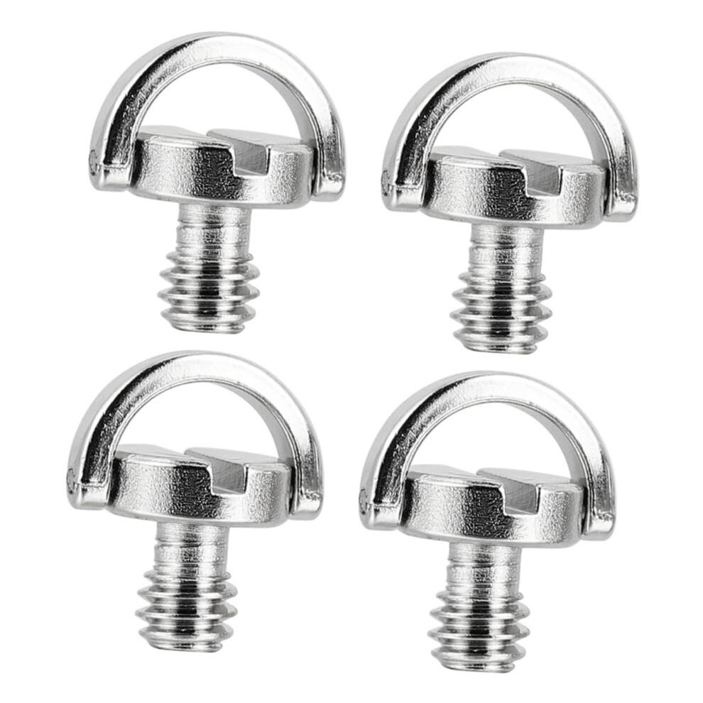 Tripod Screw Pack Of 4 D-Ring Quick Release Plate Screws For Camera Accessories Iron 1.5X1.4x1.2cm Silver 6493810585326