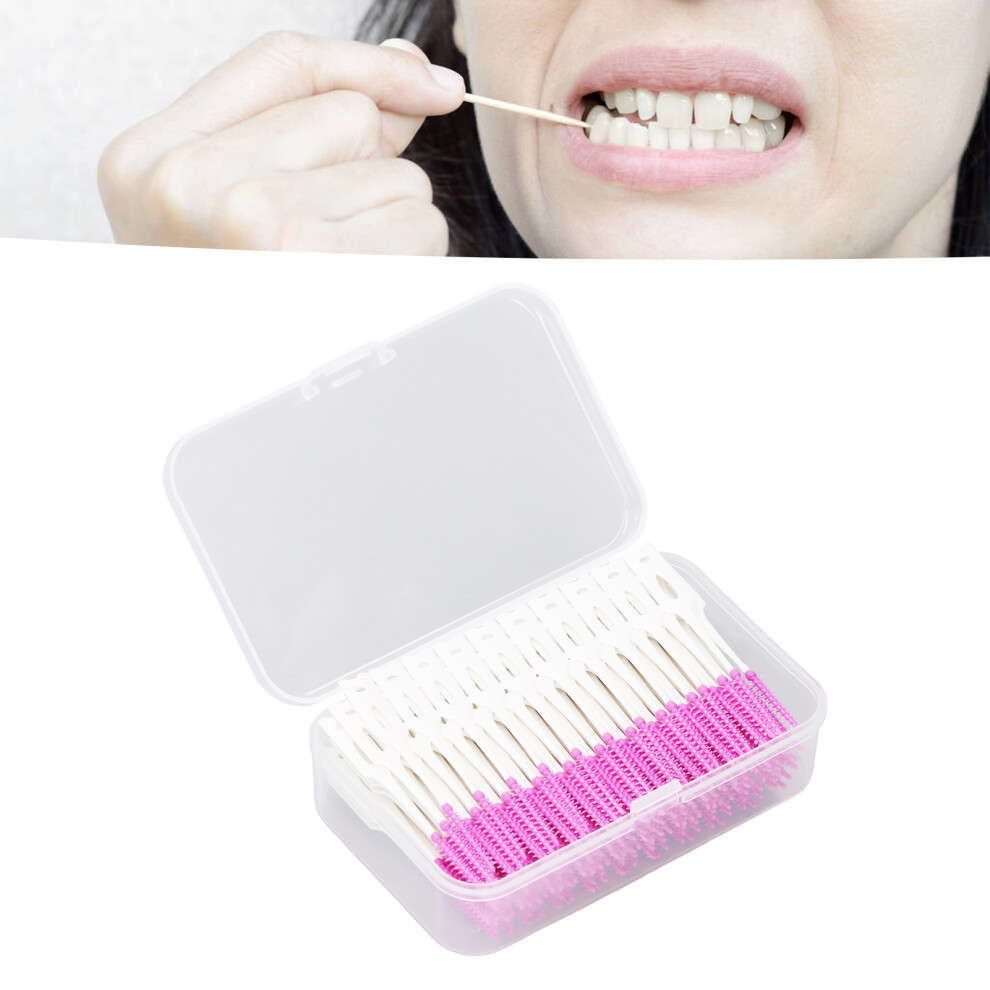 Purple 200Pcs Soft Silicone Interdental Brushes Oral Care Floss