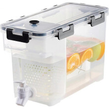 (Black) 3.5L Fridge Jug Dispenser Water Dispenser With Tap Fridge Drinks Chiller Milk Fruit Teapot Dispenser