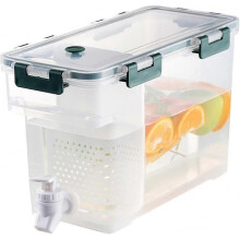 (Green) 3.5L Fridge Jug Dispenser Water Dispenser With Tap Fridge Drinks Chiller Milk Fruit Teapot Dispenser