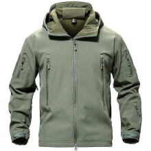 (2XL, ArmyGreen) Lebanghui Men's Waterproof Tactical Camouflage Softshell Jackets Winter Outdoor Jacket Fleece Lining