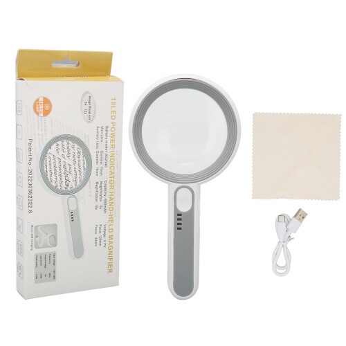 Handheld Magnifier 5X/12X with 18 LED, Rechargeable 650mAh 1