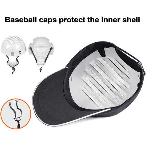 Hard Cap Baseball Style Lightweight Adjustable Safety Aid Comfortable Head Protection ABS Material Size One Size 1