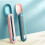Blue Portable Cat Strip Spoon Push Button Ergonomic Plastic Feeder 4