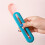 Blue Portable Cat Strip Spoon Push Button Ergonomic Plastic Feeder 9