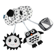 Cute Baby Spiral Plush Toy - Black White Cartoon Animal for Car Seat & Stroller