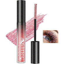 (Pink) Glitter Mascara, Colorful Waterproof Mascara, Multi-Use Sparkle Diamond Shimmer Mascara, Voluminous Lengthening Lash Mascara