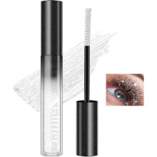 (White) Glitter Mascara, Colorful Waterproof Mascara, Multi-Use Sparkle Diamond Shimmer Mascara, Voluminous Lengthening Lash Mascara