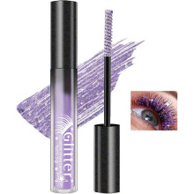 (Purple) Glitter Mascara, Colorful Waterproof Mascara, Multi-Use Sparkle Diamond Shimmer Mascara, Voluminous Lengthening Lash Mascara