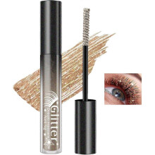 (Gold) Glitter Mascara, Colorful Waterproof Mascara, Multi-Use Sparkle Diamond Shimmer Mascara, Voluminous Lengthening Lash Mascara