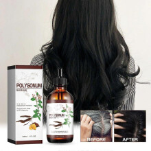 (150ml - 5pcs) Natural Hair Darkening Polygonum Serum, Nourishing Hair Care Serum Gray Hair Coverage for Dry Hair Treatments & Restore Healthy Hair