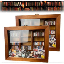 (2 pcs) Anxietys Bookshelf Shake Away Your Anxietys, Miniature Bookshelf Decor Stress-Relief Book Display Wooden Cabinet Book Lover Xmas Gifts