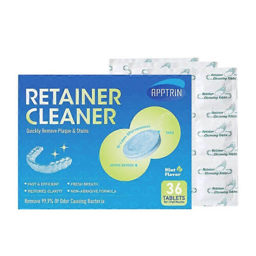(3pcs) Cleansing Tablets,36 Tablets Retainer CleanerDental retainer orthodontic retainer cleaning tablet Effervescent tablet