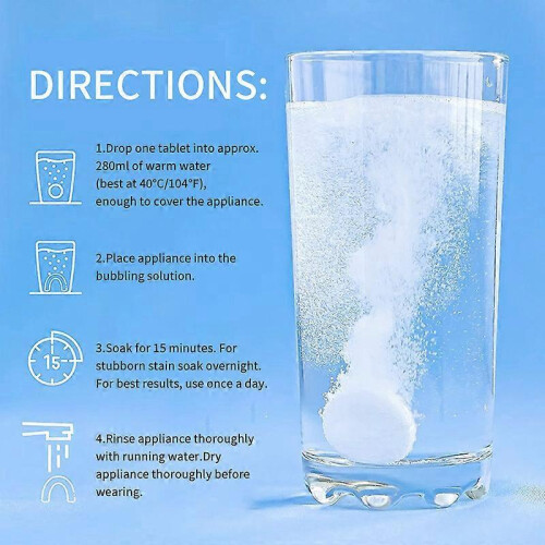 (2pcs) Cleansing Tablets,36 Tablets Retainer CleanerDental retainer orthodontic retainer cleaning tablet Effervescent tablet 2