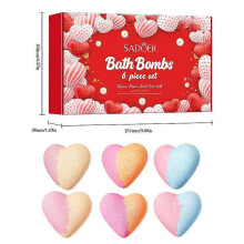 (3pcs) 6pcs Heart-Shaped Bath Bomb Deep Cleansing Body Bath SaltsSoothes And Rejuvenates The Skin