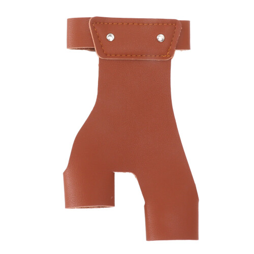 Archery Hand Guard Protector Brown Artificial Cowhide Adjustable Finger Glove 1