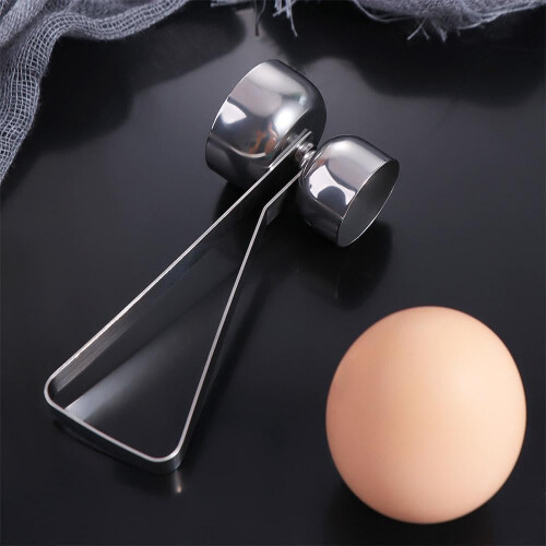 Egg Topper Egg Top Remover Stainless Steel Double Head Egg Cracker Opener Kitchen Tool for Perfect Egg Presentation 2
