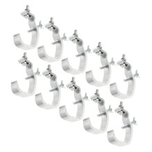 Truss Clamp Stage Light Clip Heavy Duty Silver Hook for Moving Head Lighting Fixtures, Pack of 10, 1.5 Inch
