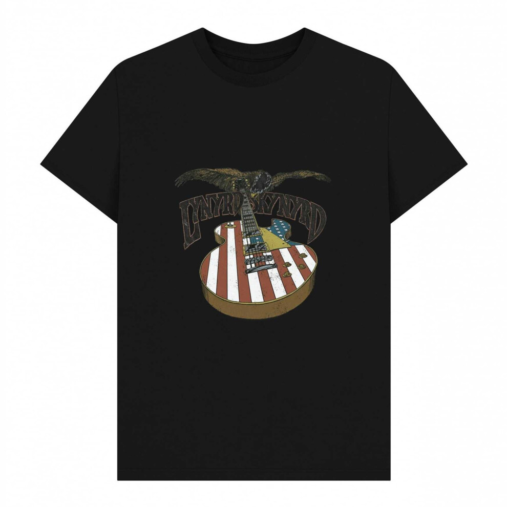 Lynyrd Skynyrd Men's Black Unisex Adult Guitar T-Shirt