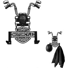(B) Motorcycle Helmet Rack Wall Mount, Metal Motorcycle Sign Helmet Holder Custom Motorcycle Helmet Hanger Accessories Wall Art Decor