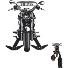 (A) Motorcycle Helmet Rack Wall Mount, Metal Motorcycle Sign Helmet Holder Custom Motorcycle Helmet Hanger Accessories Wall Art Decor