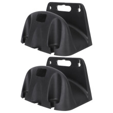 Watering Tools Set, 2 Round Sponge Brushes, Garden Hose Holder, Wall Hook, PP Black, Plant Watering System