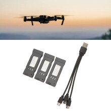 3pcs 1800mAh RC Plane Batteries & 3-in-1 Charging Cable for E58 L800
