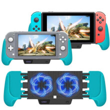 (blue) Hand Grip Holder Console Radiator for Switch/ Switch Lite, Portable Joy-Con Charger Dock Cooling Gaming Grip Holder for Switch/ Switch Lite
