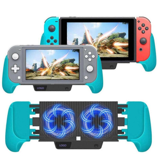 (blue) Hand Grip Holder Console Radiator for Switch/ Switch Lite, Portable Joy-Con Charger Dock Cooling Gaming Grip Holder for Switch/ Switch Lite