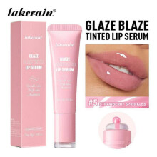 (E) Tinted Lip Serum with Donut-Shaded Applicator,Hydrating Lip Serum for Glossy, Nourished Lips with Plumping Polypeptides,6 Colors for Choosing