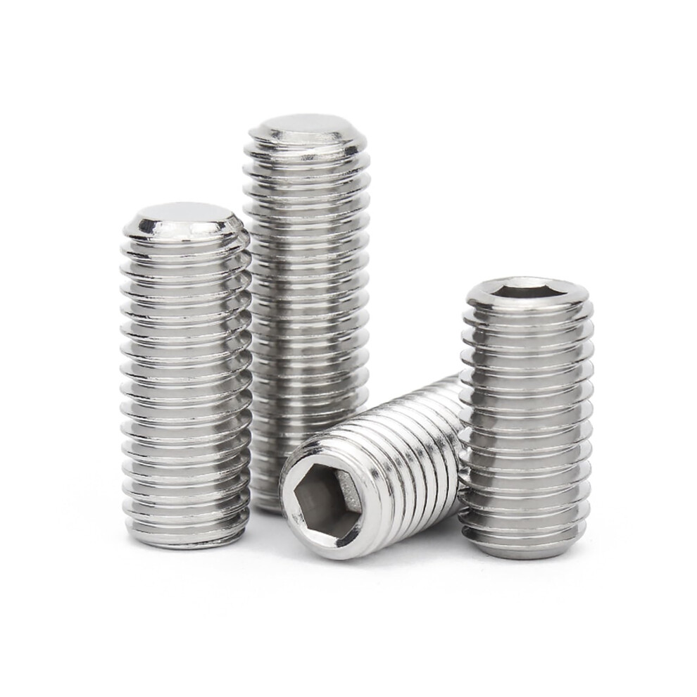 M1.6 M2 M2.5 M3 M4 M5 M6 M8 DIN913 304 Stainless Steel Hexagon Socket Flat Point Set Screw Headless Bolts 20pcs 6mm_M4-image-OPC-PJHM8F9-NEW