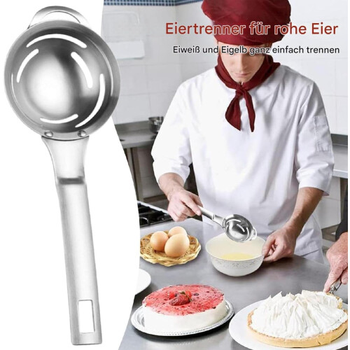 Egg Separator for Raw Eggs, Durable Plastic Yolk White Filter, Hangable Egg Splitter Tool for Baking and Cooking 2