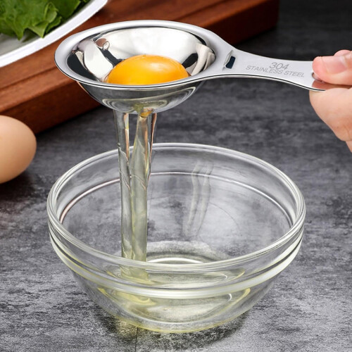 Egg Divider Filter - Stainless Steel Yolk and White Separation Tool with Spiral Structure for Bakers and Chefs 2