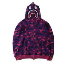 (Purple,M)Popular Ape Bape Para Hombres Mandíbula de Tiburón Camuflaje Cremallera Completa Sudadera con Capucha Sudaderas Abrigo Chaqueta
