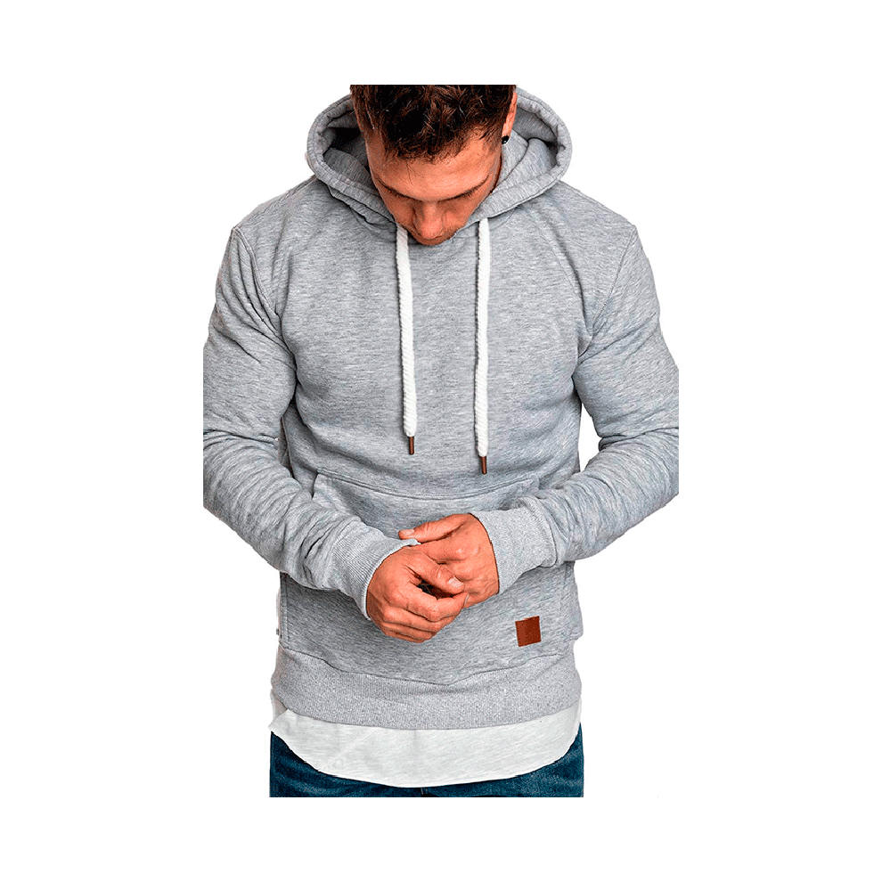 (Light Gray,3XL)Sweat à capuche homme sweat à capuche pull pull confortable vêtements d'extérieur hauts manteau