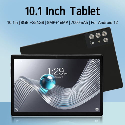 10.1 Inch Android 12 Tablet 8GB RAM 256GB Black Dual SIM 2