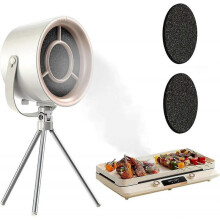 (C with 3 filter) Desktop Range Hood, Portable Range Hood with 3 Speed, Mini Range Hood Indoor Kitchen Exhaust Fan for BBQ Hot Pot, Low Noise