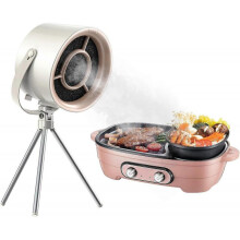 (A with 1 filter) Desktop Range Hood, Portable Range Hood with 3 Speed, Mini Range Hood Indoor Kitchen Exhaust Fan for BBQ Hot Pot, Low Noise