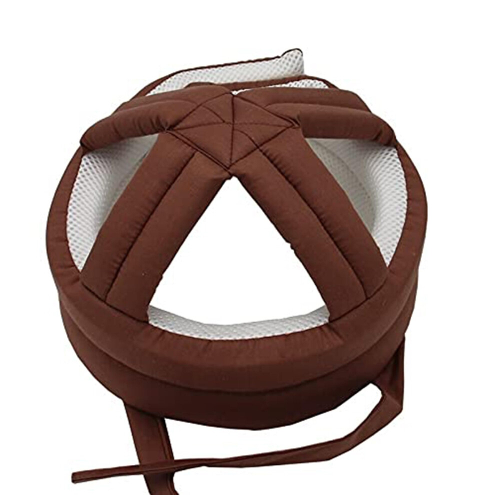Brown Elderly Protective Hat, Thick Safety Helmet For Seniors, Soft Epilepsy Helmet, Ideal For Post-Surgery Recovery And Head Injury Prevention