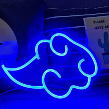 (Blue) Neon Sign, Anime Cloud Neon Signs for Wall Decor, Gaming Neon Sign, Easy to Hang and Adjustable Brightness Wall Signs, USB Night Light