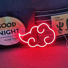 (Red) Neon Sign, Anime Cloud Neon Signs for Wall Decor, Gaming Neon Sign, Easy to Hang and Adjustable Brightness Wall Signs, USB Night Light