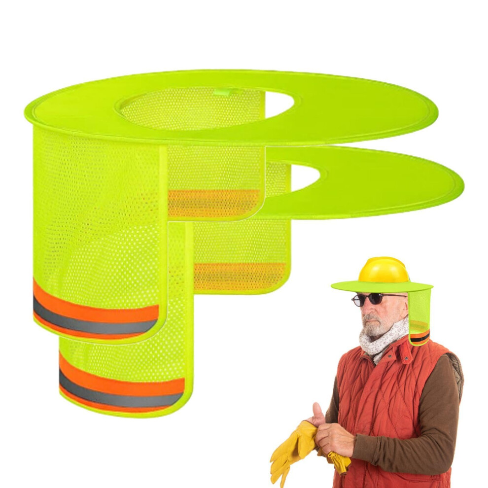Protective Hat Sun Shade Full Brim Mesh With Reflective Strip High Visibility Neck Protection For Outdoor Construction Activities 6947110980966