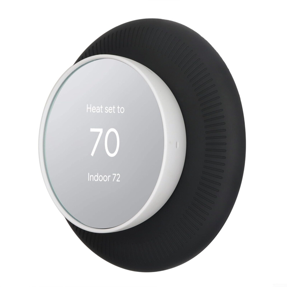 Wall Plate Cover For Nest Thermostat, Black Silicone, Easy Installation, Stylish Design, Compatible With Nest Models 6493810587160