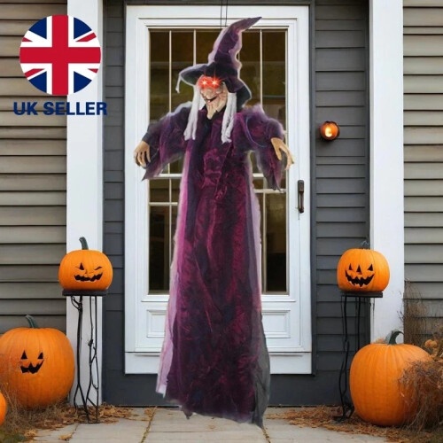 Halloween Life Size Talking Witch Animated Spooky Animatronic Scary Witch Decor 2