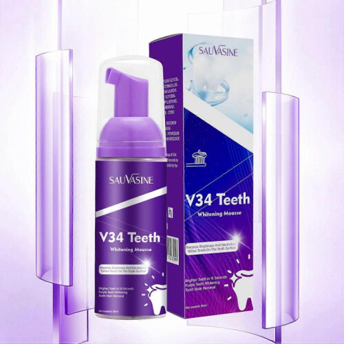 (3PCS) Tooth Cleaning Toothpaste, V34 Tooth Mousse, Remove Stains, Brighten Teeth, Purple Tooth Cleaning Toothpaste