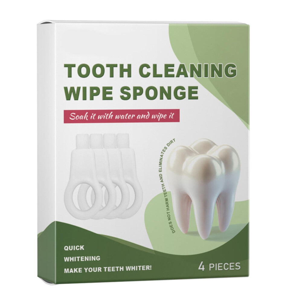 Adult Dental Wipes for Teeth Cleaning, Pack of 4 Sponge Cloths, Travel-Friendly Whitening Oral Care Tool for Home and Business