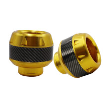 CNC Frame Slider Wheel Crash Guard for Motorcycle and Scooter, Aluminum Fork Wheel Slider Crash Pad in Gold