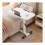 Adjustable Overbed Bedside Table with Wheels, Portable Rolling Desk, Height Adjustable Small Laptop Desk, White, Einheitsgröße 1