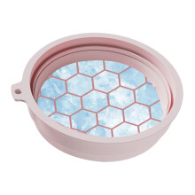 Face Ice Bath Bowl | Foldable Silicone Facial Basin for Cold Compress and Skin Tightening | Portable Home and Travel Use, Rose Color