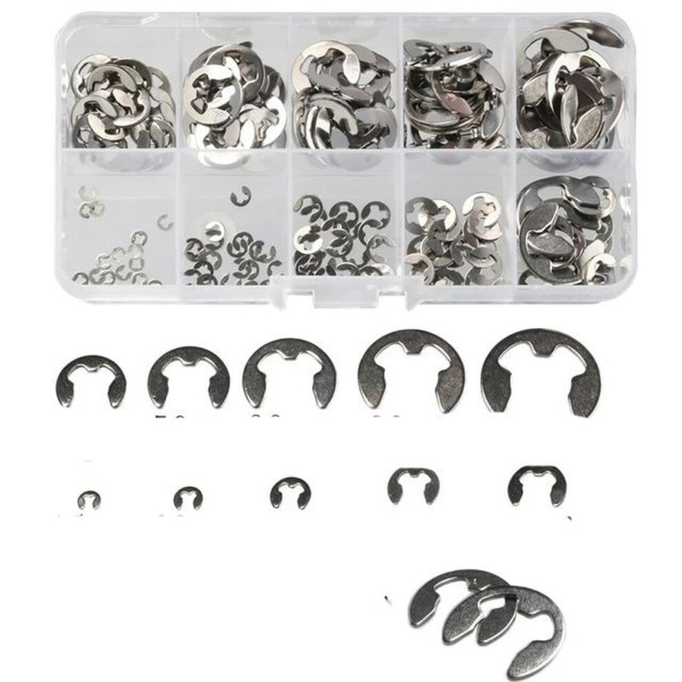 Stainless Steel Retaining Ring Set 120/200 Pieces E-Clip Washer Assortment for Shaft Fastening M1.5-M10-image-OPC-PJHMKWQ-NEW